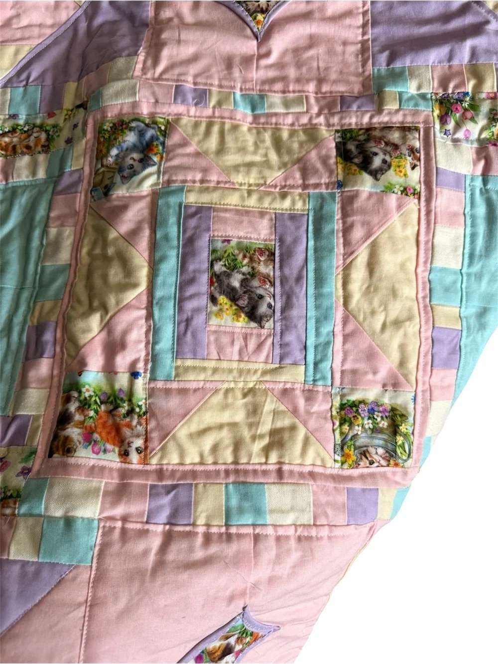 Pastel Patchwork Quilted Baby/toddler or anyone who loves cats!